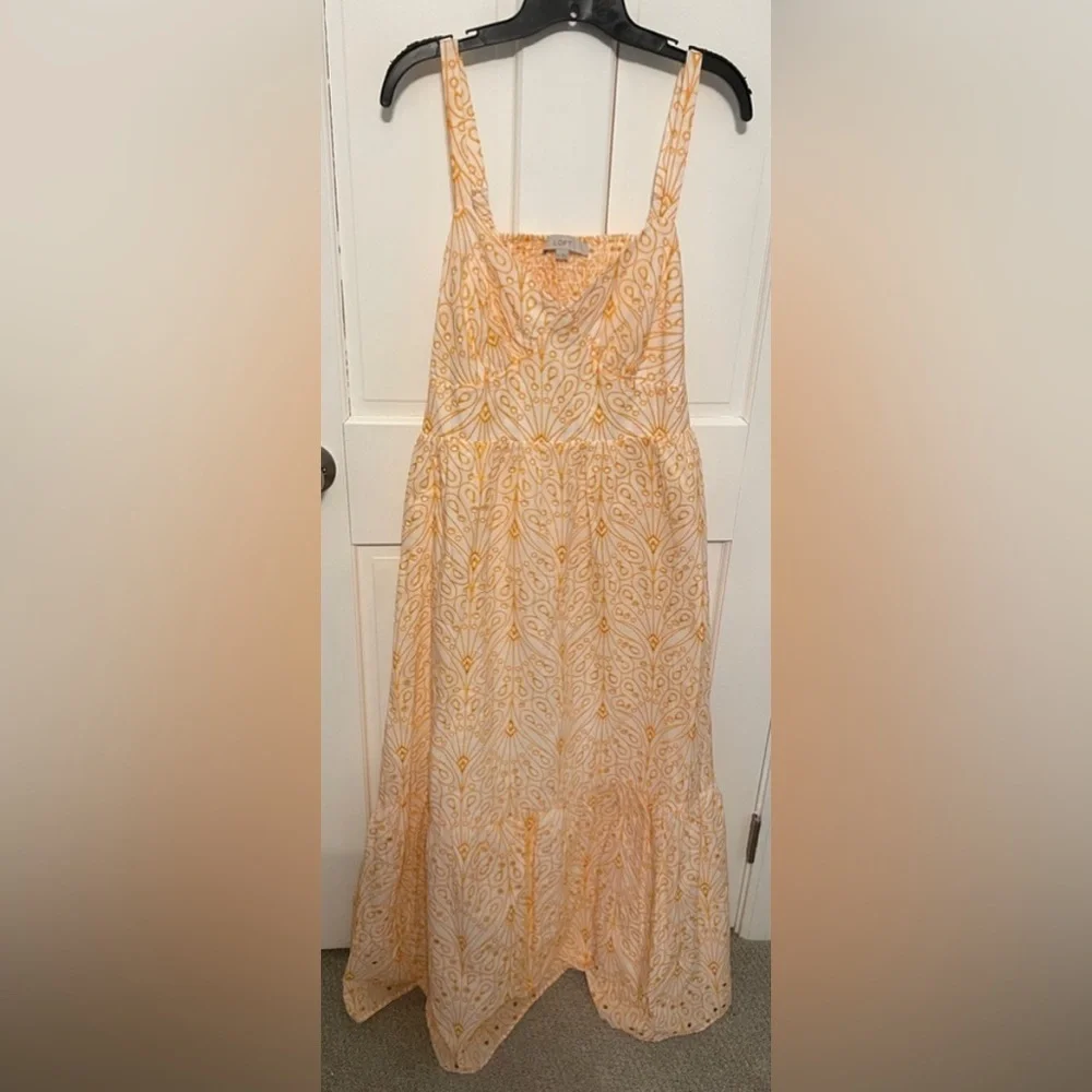 LOFT Eyelet Open Back Floral Maxi Dress - Picture 4 of 8